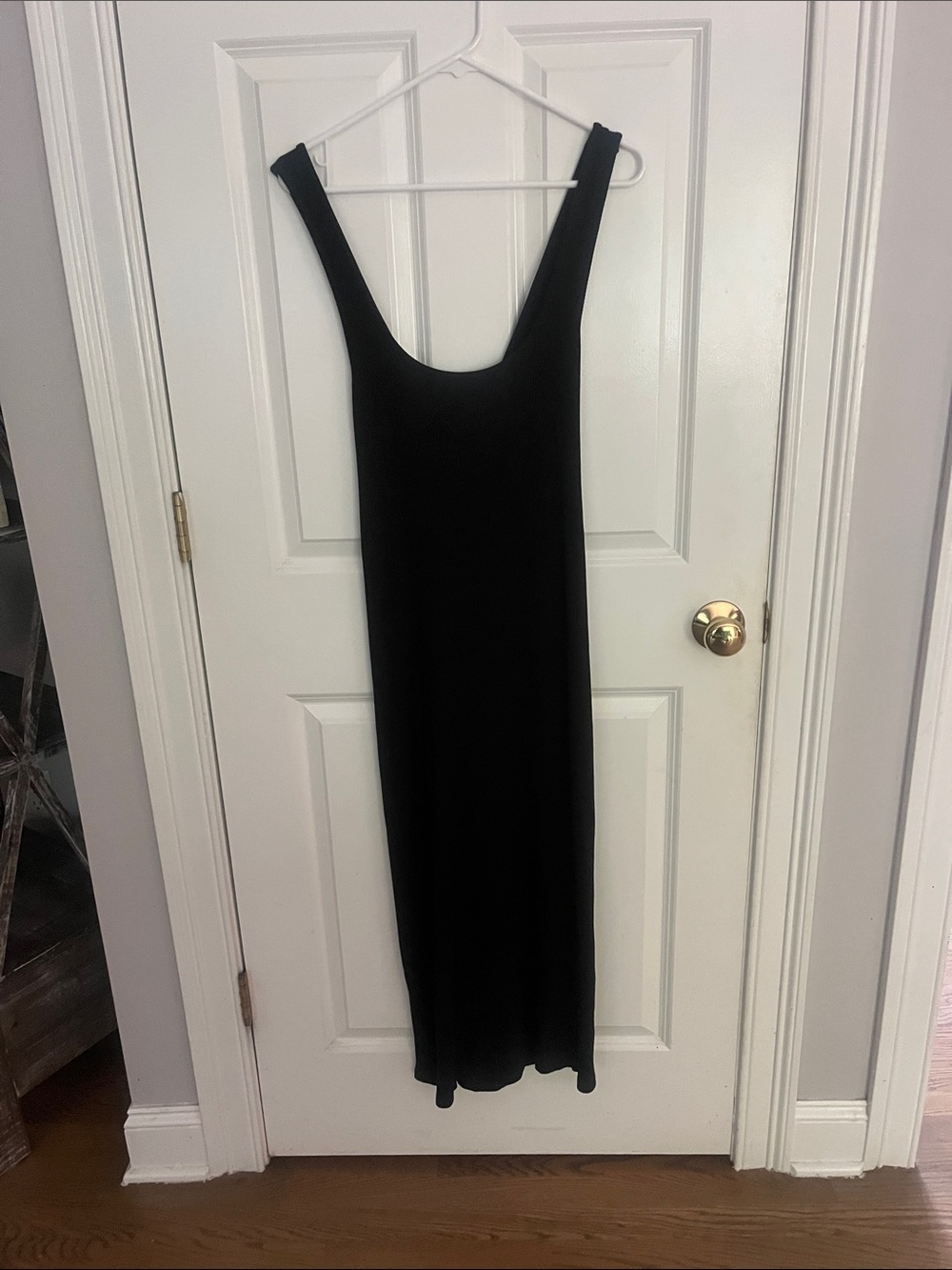 J. Crew Black Scoop-Neck ribbed Maxi Dress